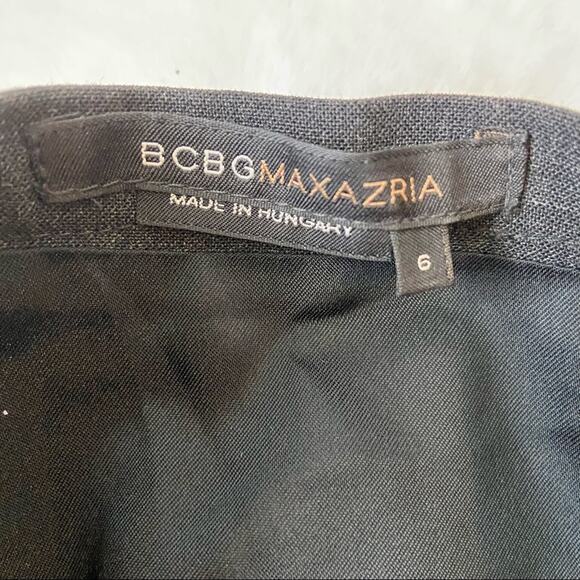BCBGMaxAzria Black And Gray Striped Wool Mini Skirt Size 6 - Picture 5 of 7